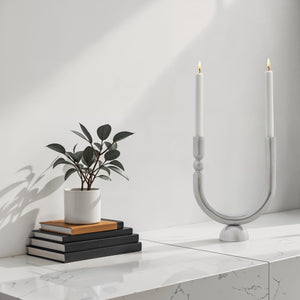 Close-up of the Darnay Candle Holder showing the silhouette and finish detail.