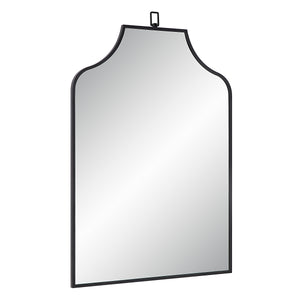 Breda Wall Mirror angled view showcasing its black frame and arch top.