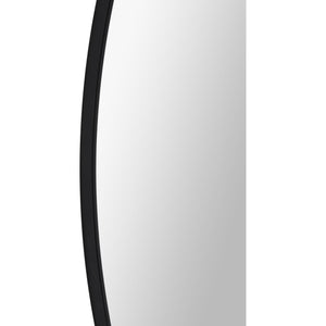 Posadas Wall Mirror, side view showcasing the elegant black frame around the reflective glass.
