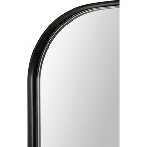 Glencoe Wall Mirror close-up of the rounded black frame highlighting its elegant edges