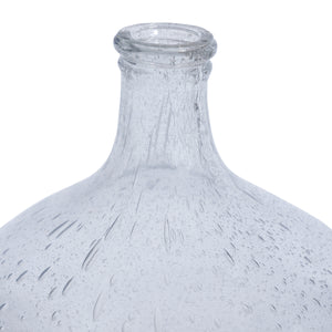 Mirabella vase by Renwil, close-up of neck, clear glass with bubble texture