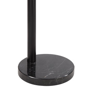 Close-up of the Folia Floor Lamp's black marble base and pole.