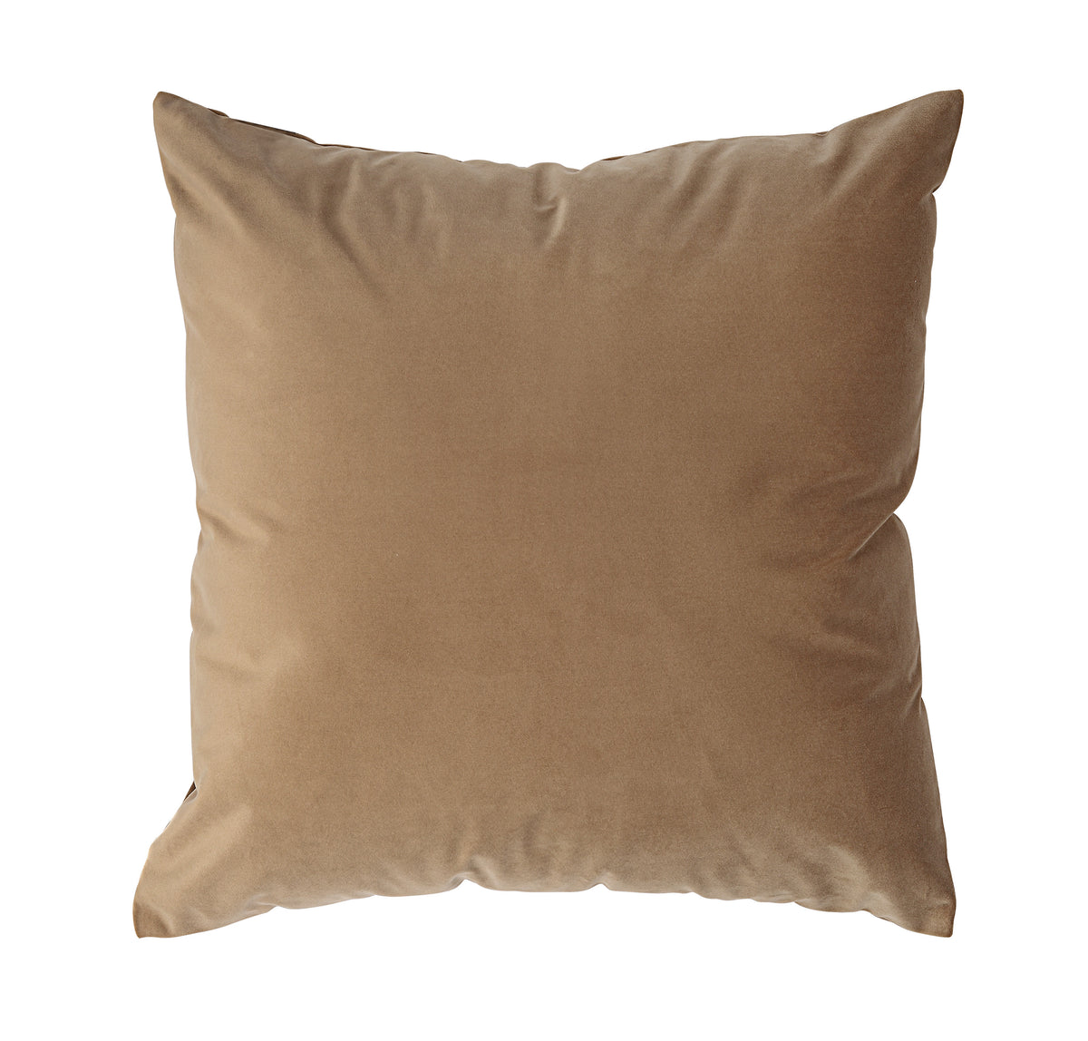 Alchemilla Indoor Pillow in soft brown velvet, square shape, plush texture.