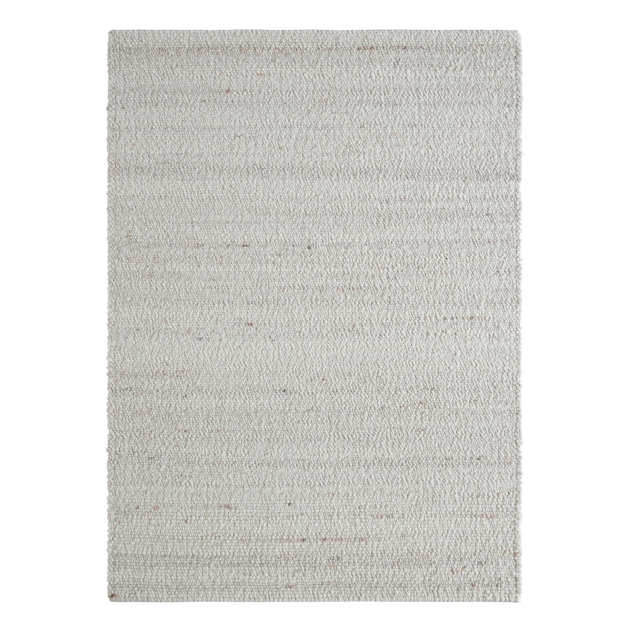 Meghan rug by Renwil, light gray woven texture with subtle variations, rectangular shape.