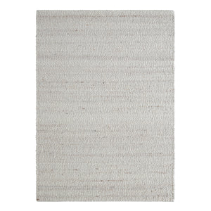 Meghan rug in light beige with a textured woven pattern, rectangular shape, flat view.