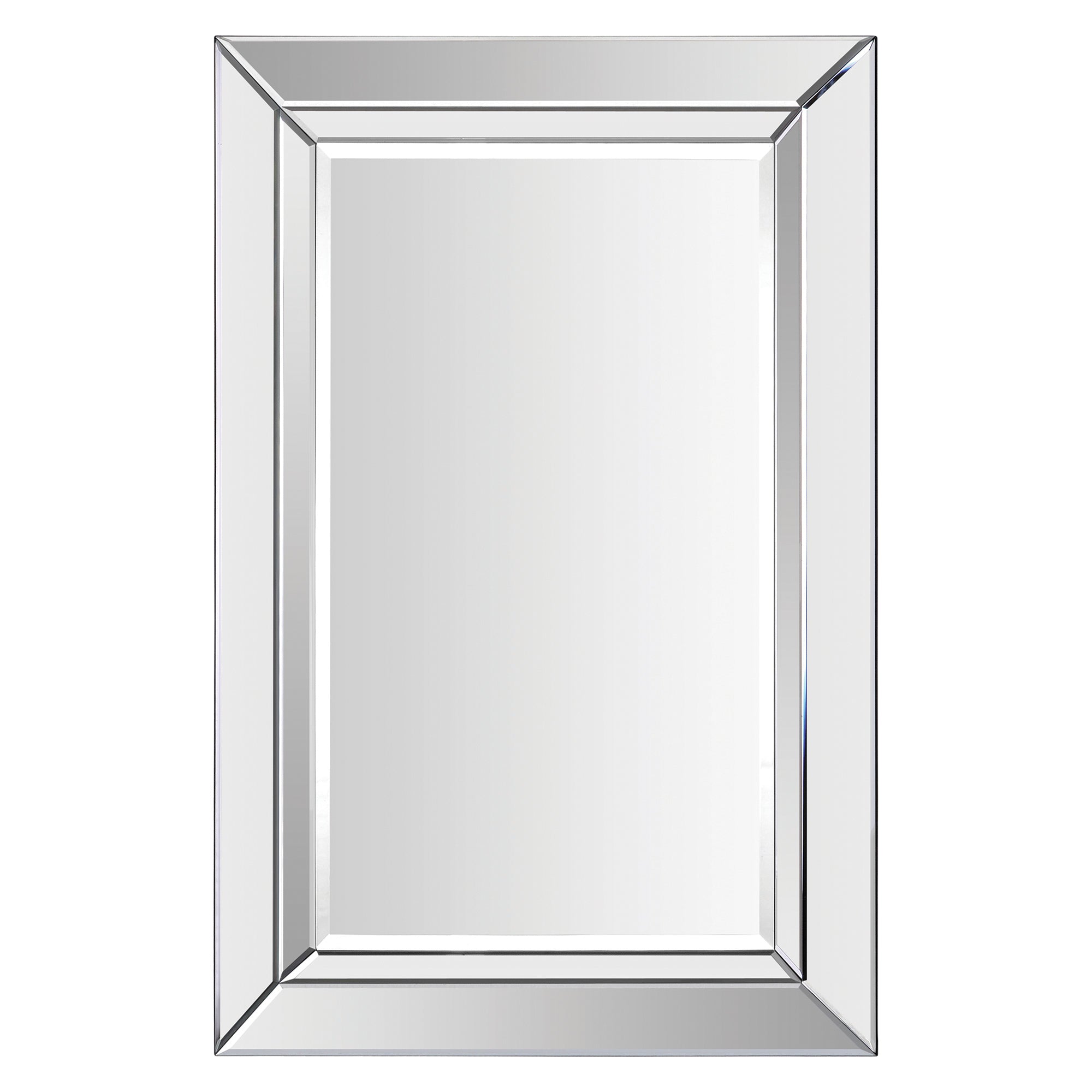 Aura Wall Mirror with a sleek rectangular design and mirrored frame, showcasing a polished surface.
