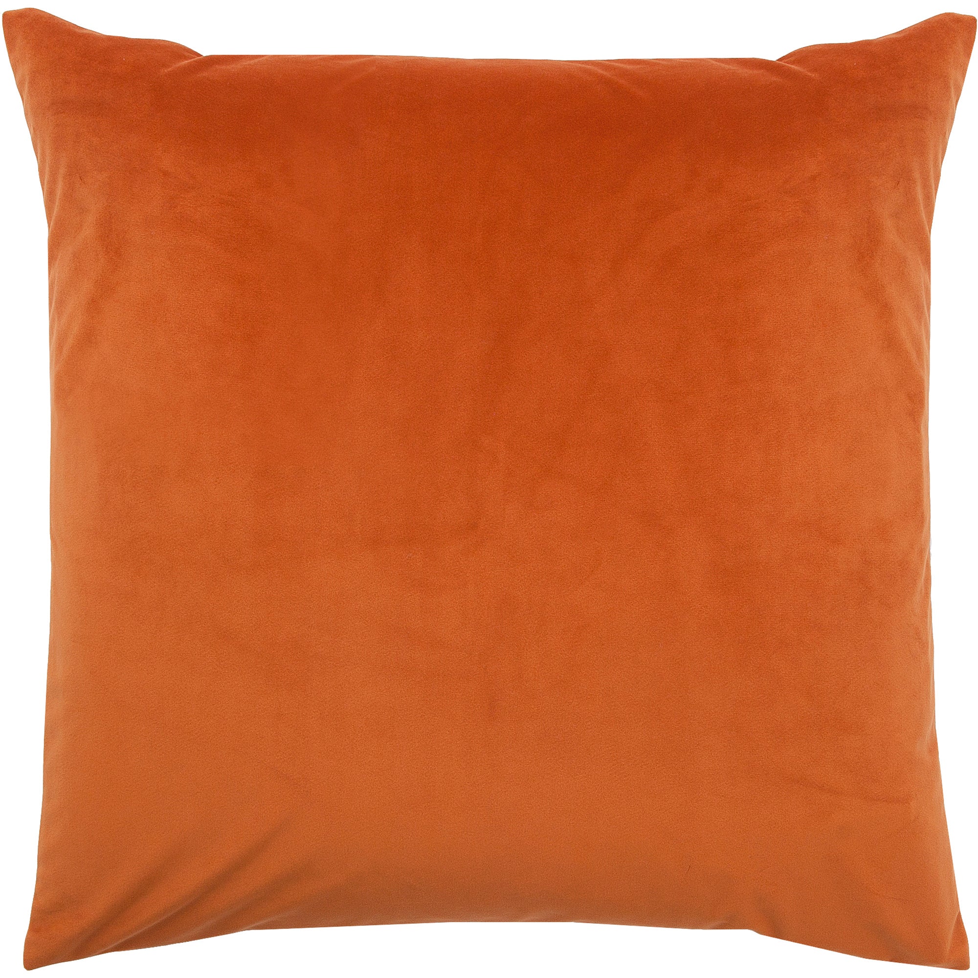 Prato Indoor Pillow in vibrant orange velvet, showcasing a smooth texture and plush design.