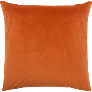 Prato Indoor Pillow in vibrant orange velvet, showcasing a smooth texture and plush design.