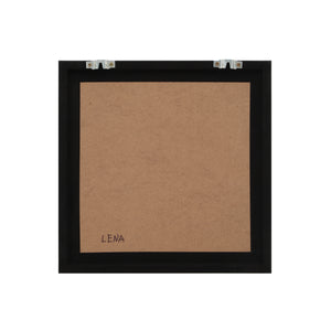 Back view of Olmo Canvas Art with a brown backing and hanging hardware.