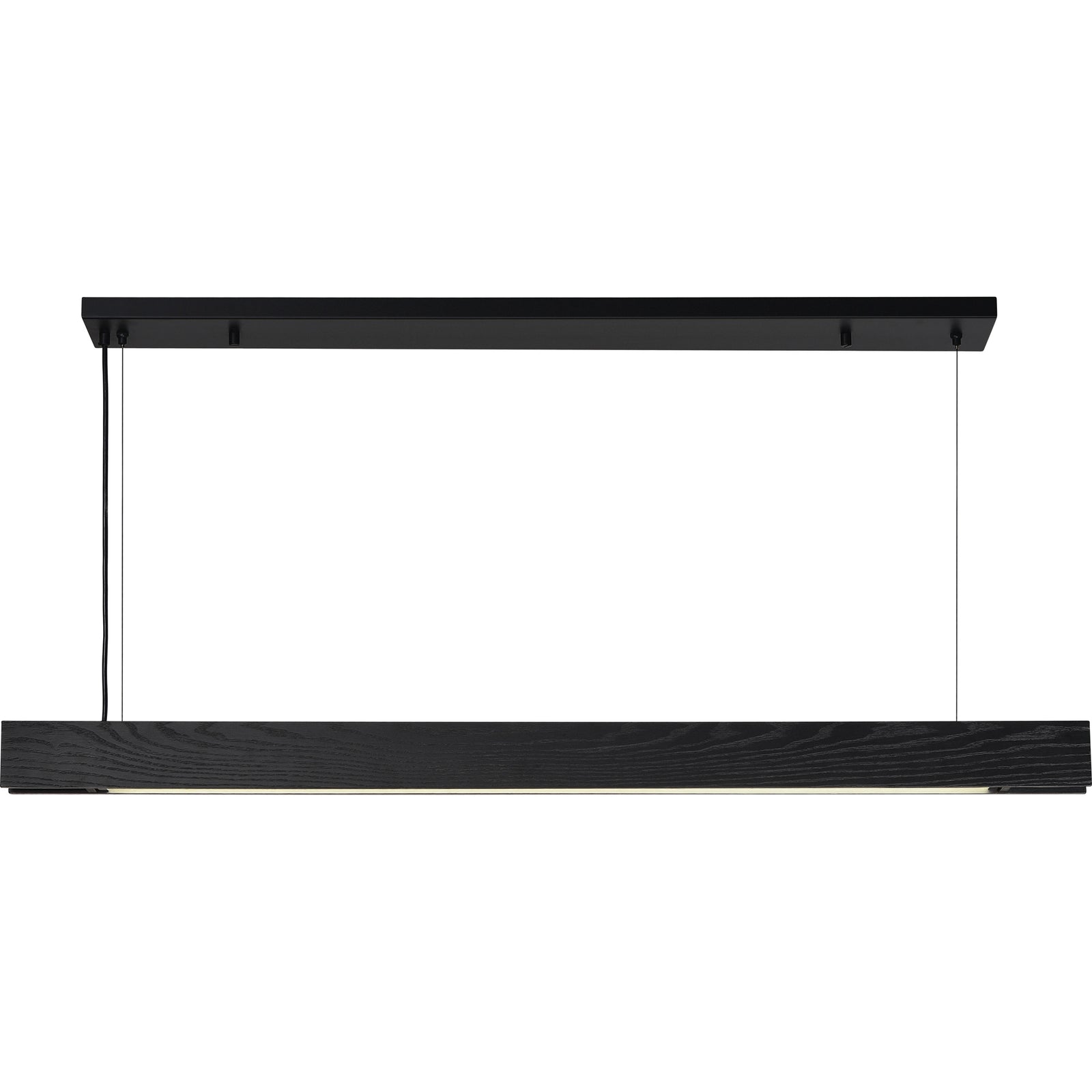 Taya Ceiling Fixture by Renwil, linear design in black wood finish, top view
