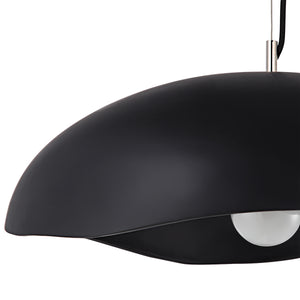 Close-up of the Filomena Ceiling Fixture, highlighting the smooth black dome and bulb.
