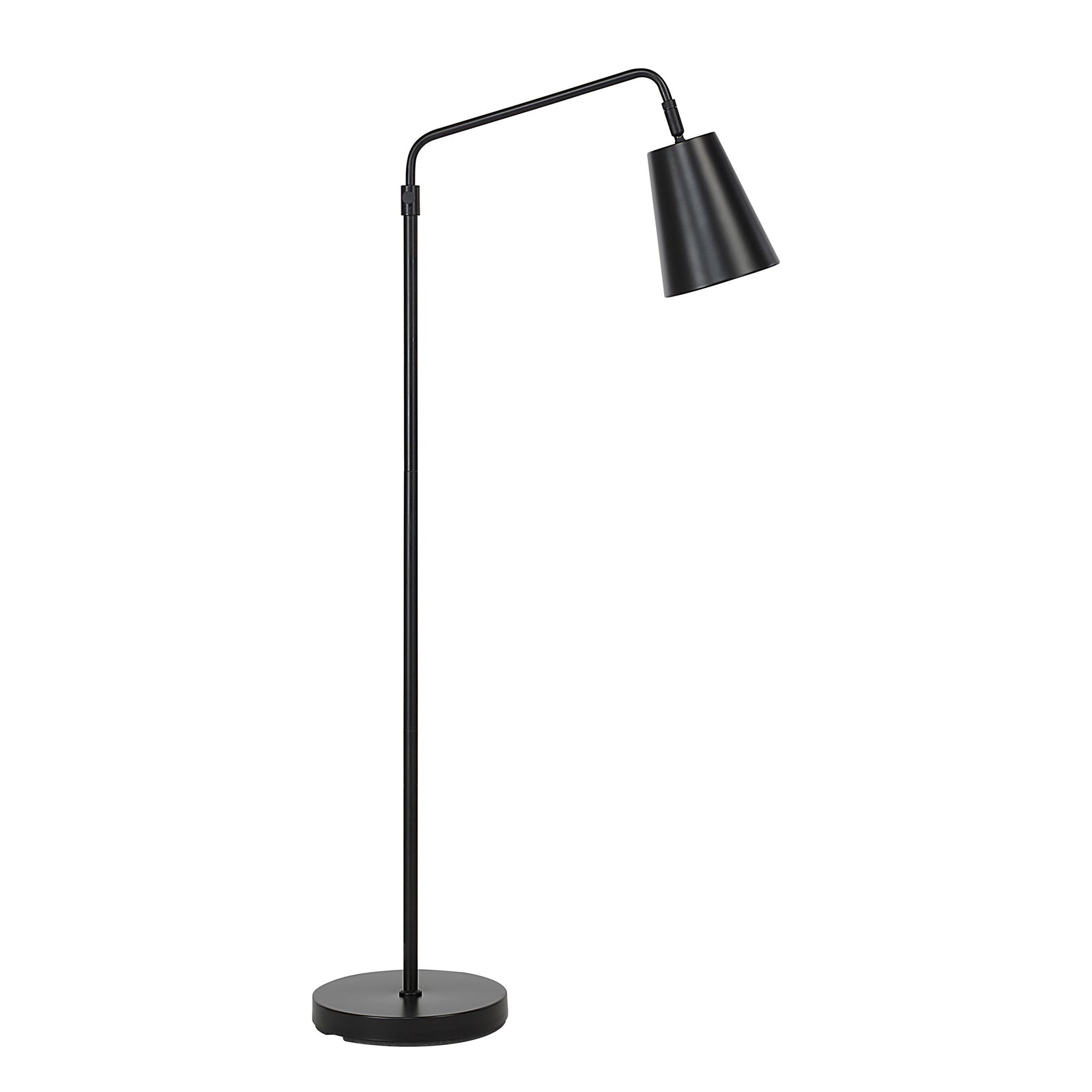 Nottingham floor lamp by Renwil in black with a conical shade and round base