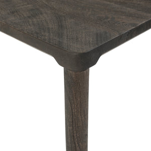 Clusia 19.0" Height Side Table showcasing a close-up of the dark wood top with rounded corners and a textured finish.