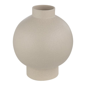 Lamoureux Vase by Renwil, beige ceramic vase with a smooth round shape and narrow neck.