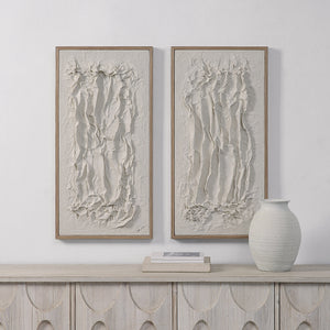 Volterra Wall Art by Renwil displayed on a wall above a wooden console with a vase.
