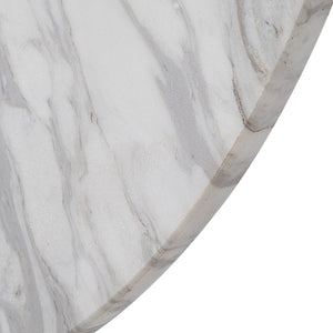 Close-up of Dayton clock showing the textured white marble edge