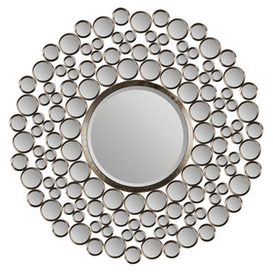 Andromeda Wall Mirror featuring a round design with circular mirrors in a silver finish.