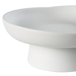 Malabo Bowl by Renwil, white decorative bowl with a rounded edge and textured exterior.
