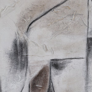 Close-up of Yann canvas art highlighting intricate textures and abstract patterns.