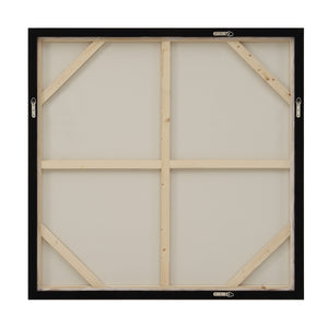 Back view of Valerio canvas art, displaying wooden frame and canvas support structure.