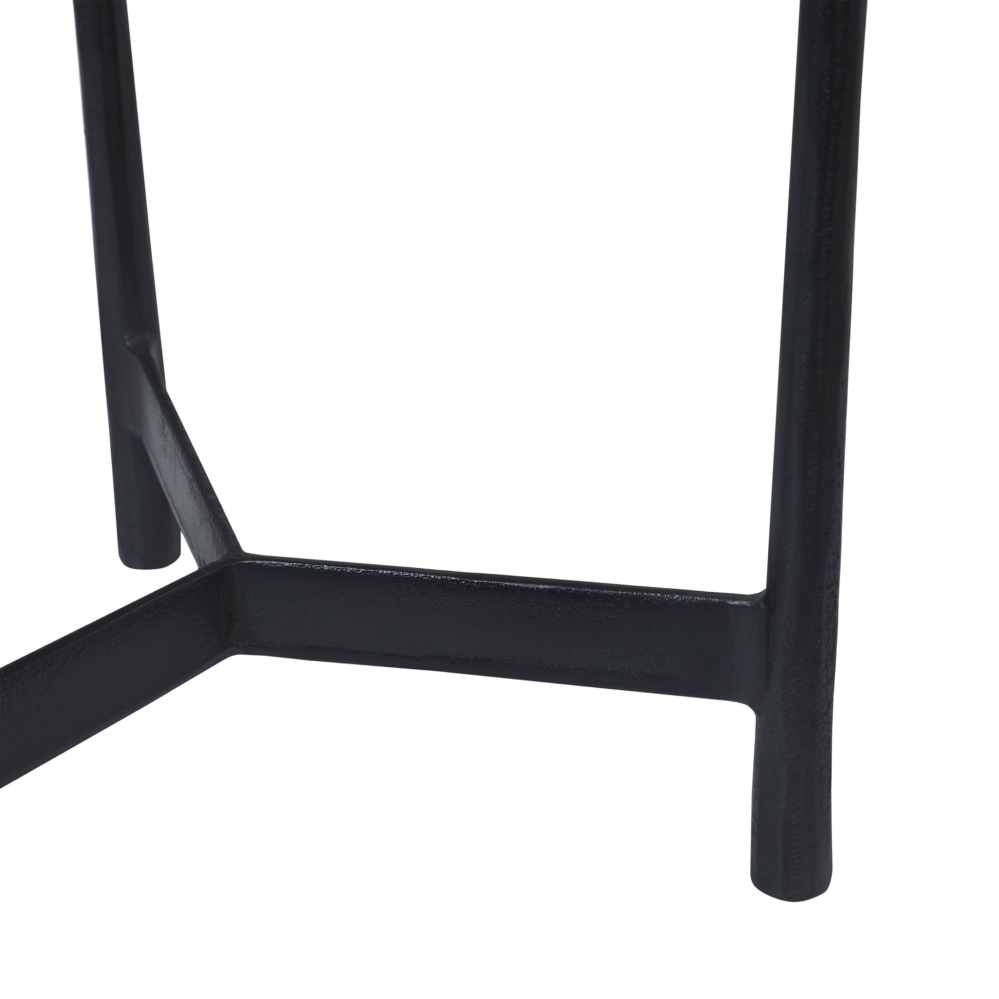 Avila Side Table highlighting the black metal base and support structure
