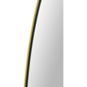 Close-up of the Gallegos Wall Mirror showcasing its gold trim and smooth surface.