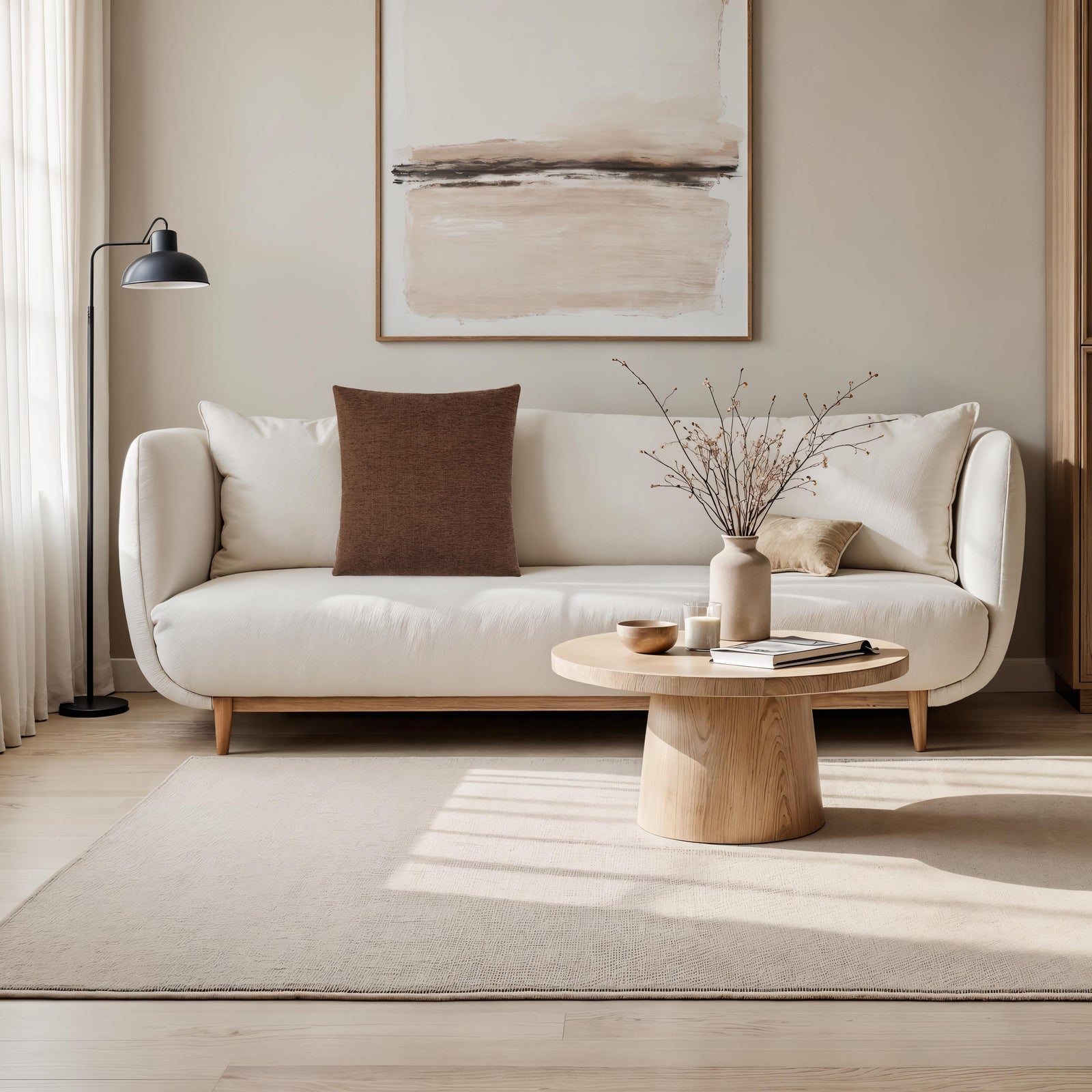 Ferro pillow in rich brown color with a textured fabric surface.
