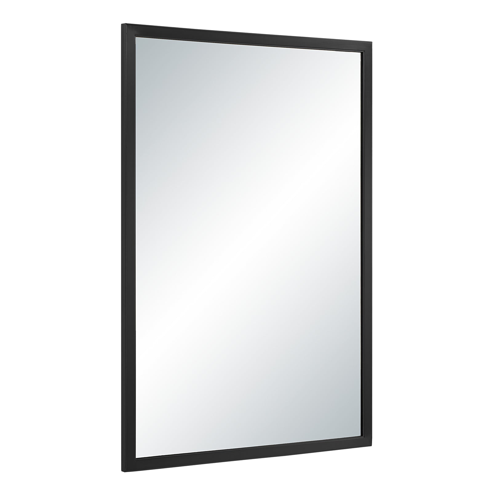 Elvas mirror with a sleek black frame and reflective surface, front view.