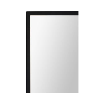 Close-up of Amara Wall Mirror's black frame and reflective surface.