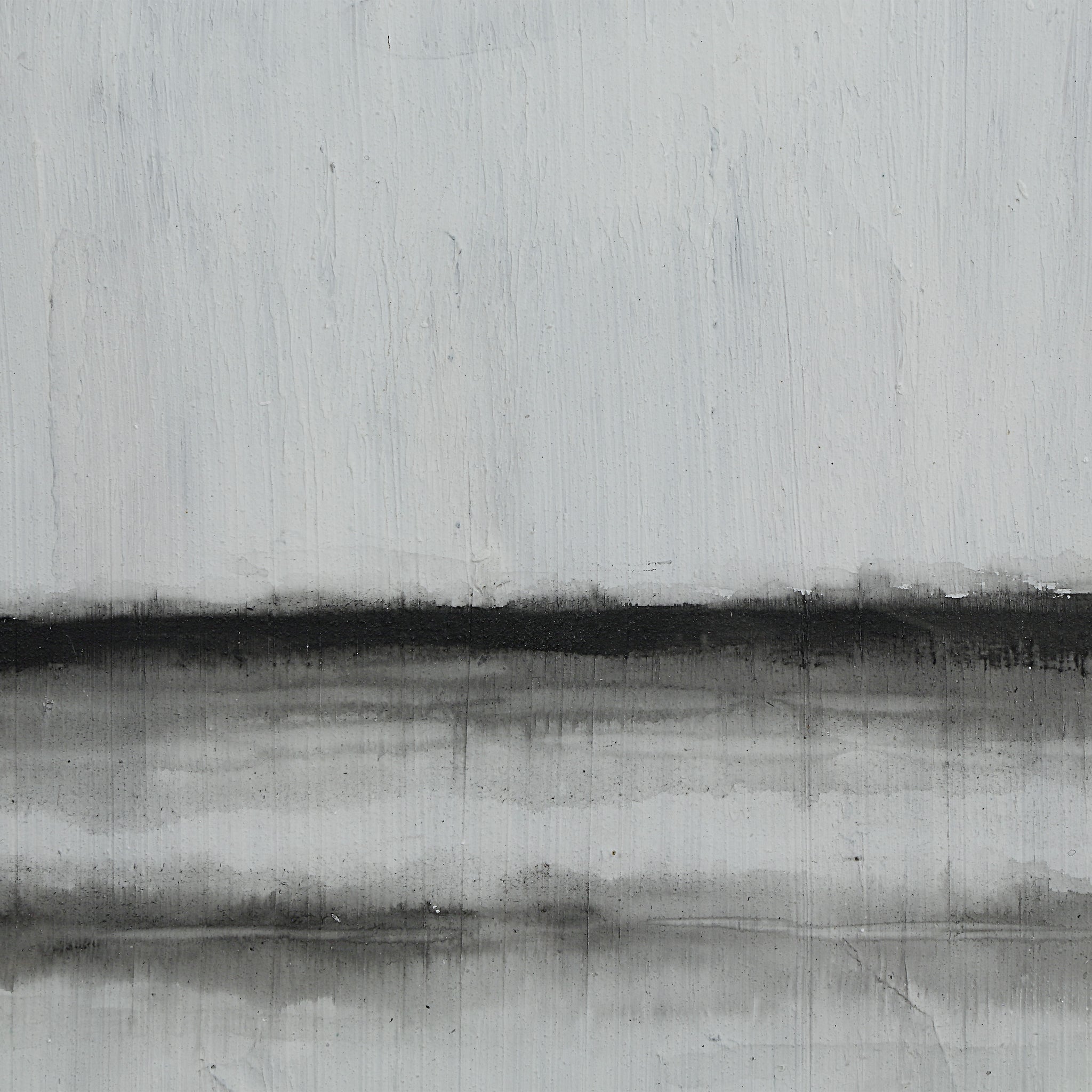 Tangelo wall art by Renwil showcasing a close-up of a white canvas with black horizontal brush strokes.