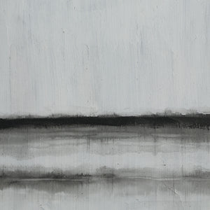 Tangelo wall art by Renwil showcasing a close-up of a white canvas with black horizontal brush strokes.
