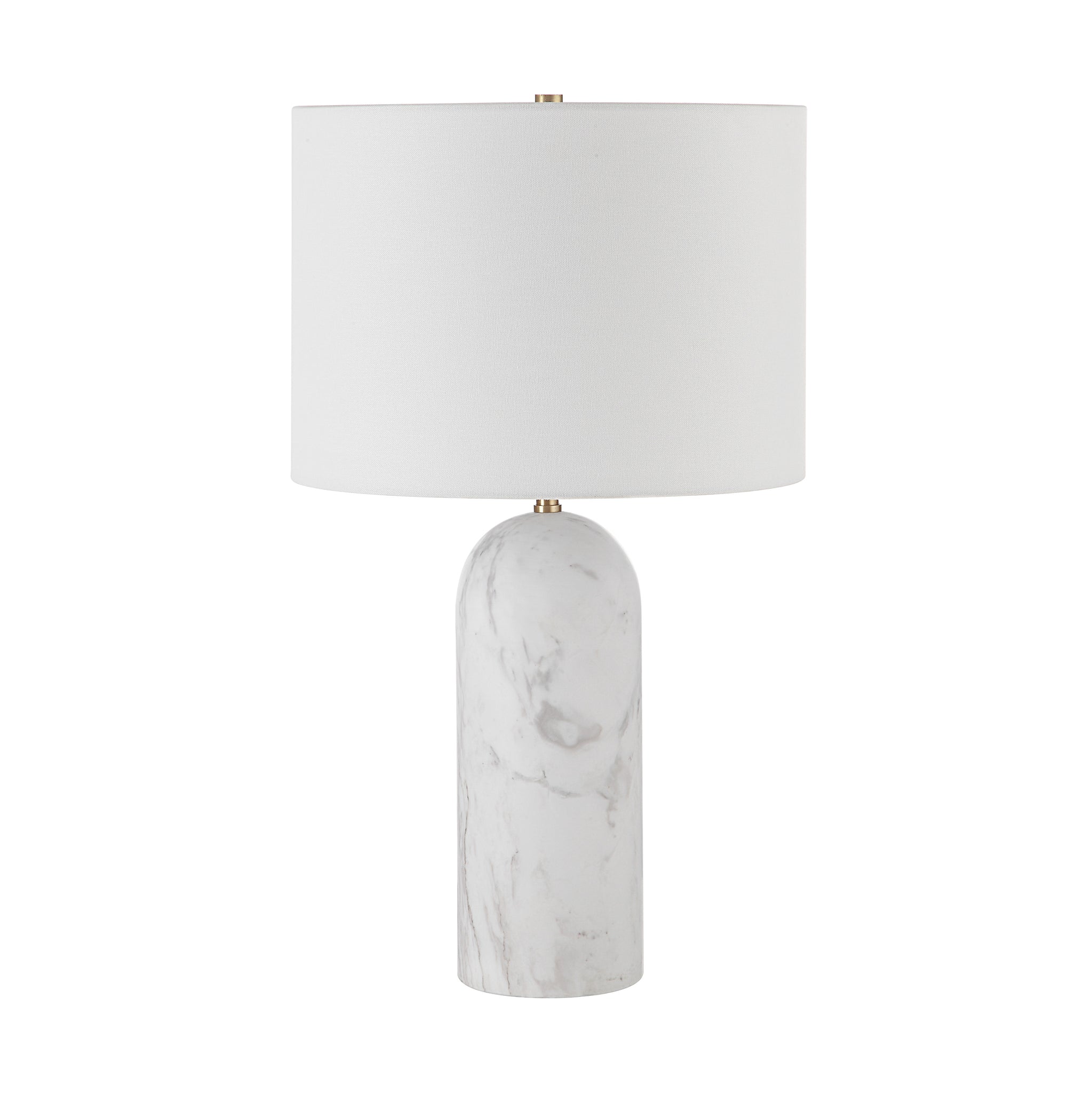 Beausoleil Table Lamp with a white fabric shade and a marble base