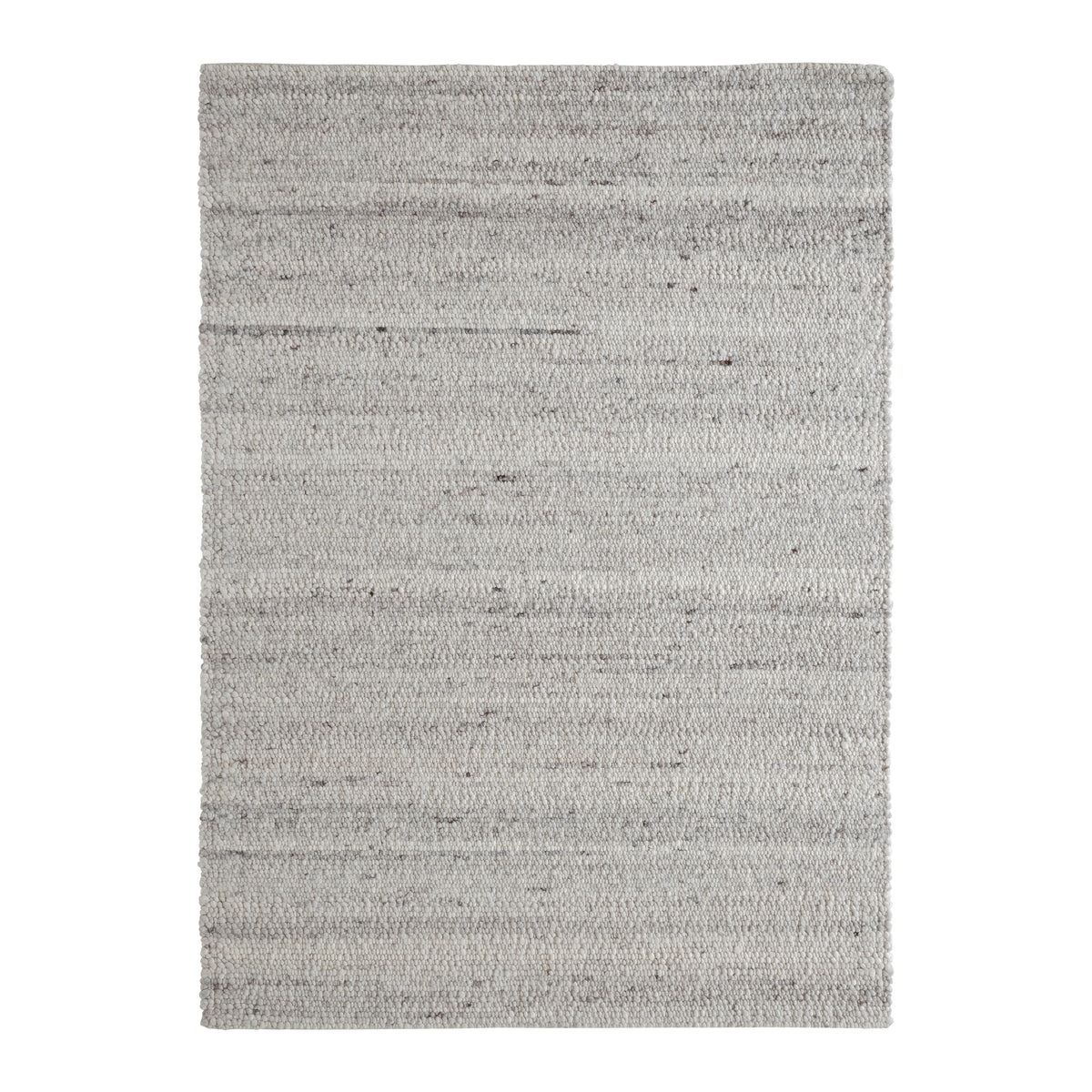 Meghan rug by Renwil, light gray woven texture with subtle patterns, rectangular shape.