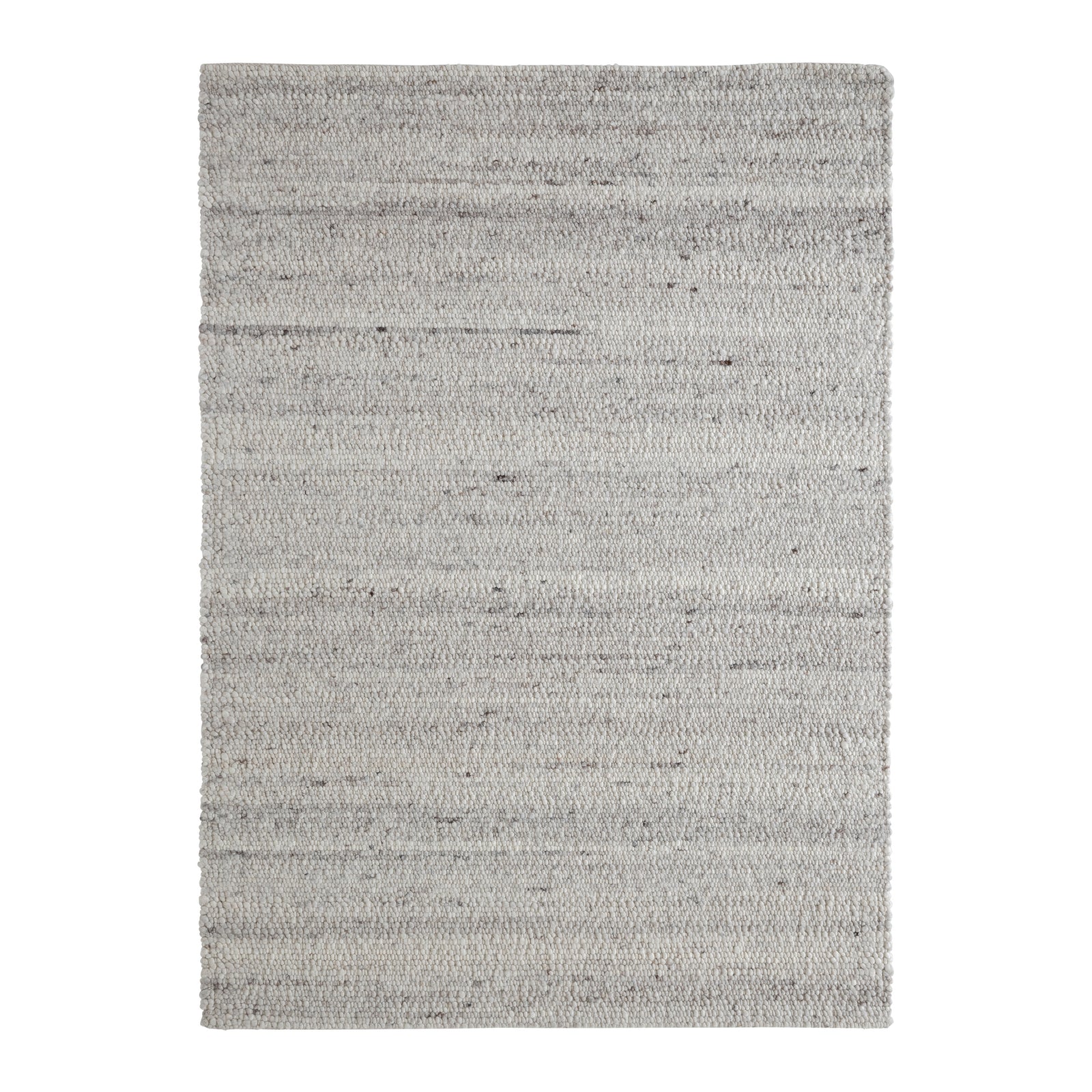 Meghan rug by Renwil, light gray woven texture with subtle patterns, rectangular shape.