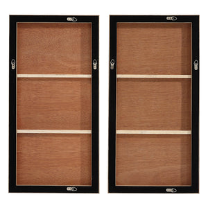 Volterra Wall Art by Renwil, back view of two-panel wall art showing wood backing and hangers.