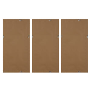 Back view of Lux canvas art showing brown backing on three panels
