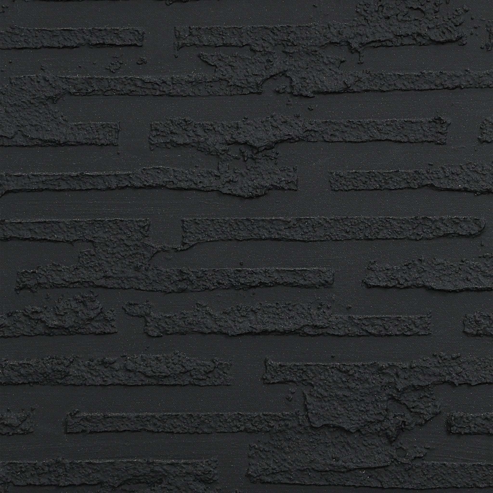 Close-up view of Kinetic canvas art by Renwil, showcasing its intricate black textured patterns.