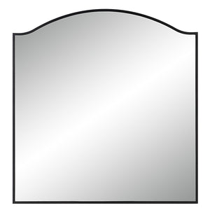Bandon Wall Mirror with a curved top and black frame, showcasing a clear reflective surface.
