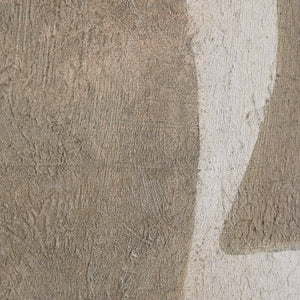 Close-up of Alcea canvas art texture, highlighting earthy tones and abstract patterns.