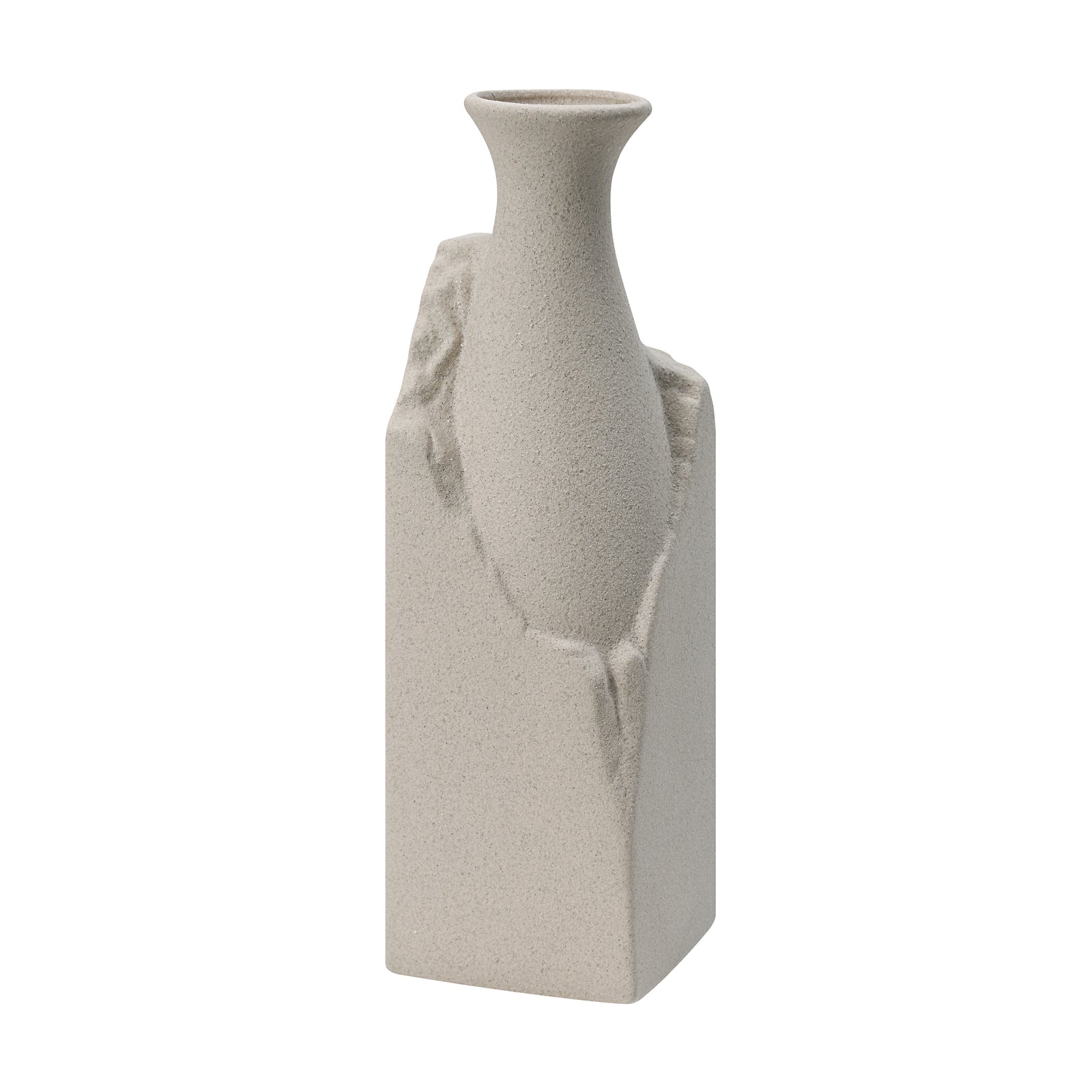 Adonia Vase by Renwil in light gray with a textured surface and narrow neck