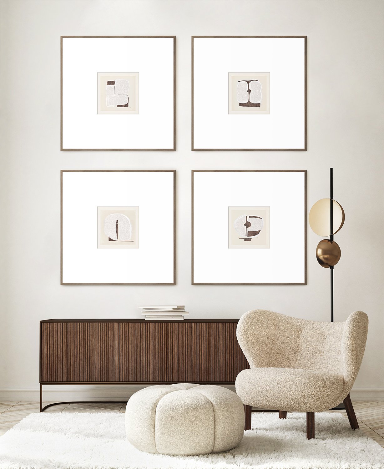 side view of Boucle Abstracts ii luxury Artwork